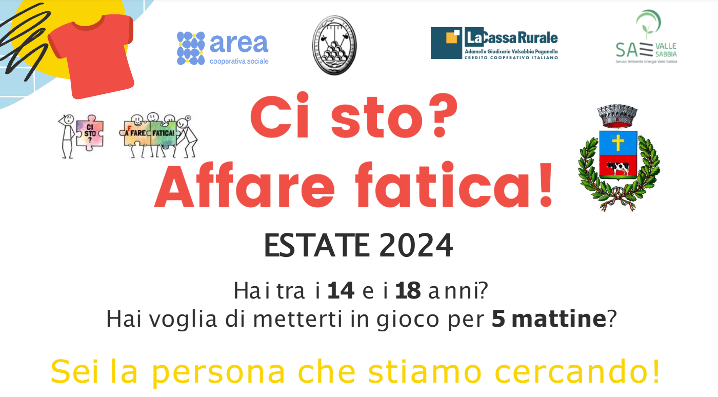 Ci sto? Affare fatica! Proposta per adolescenti 14-18 anni